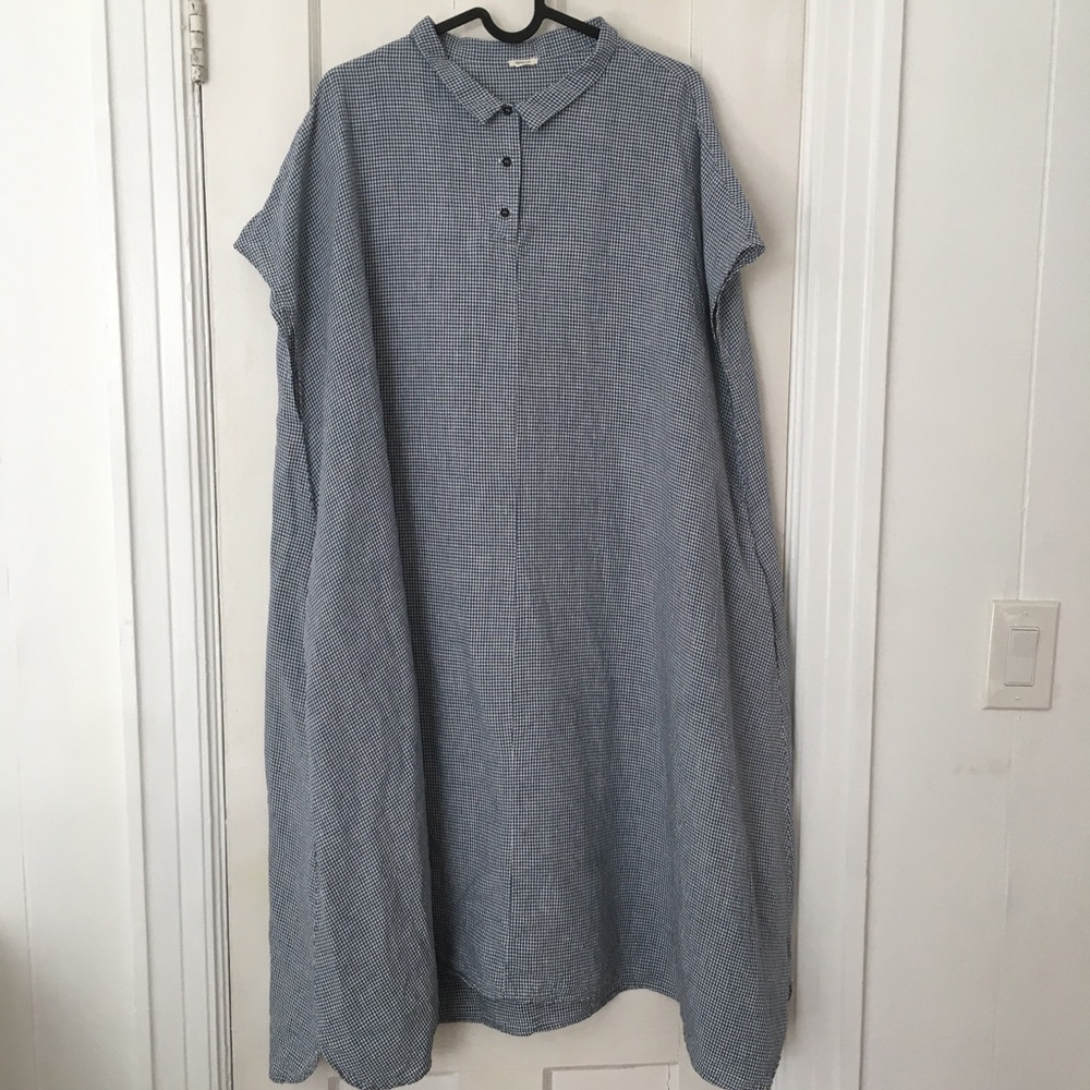 apuntob a.b Italian Linen Gingham Summer Dress